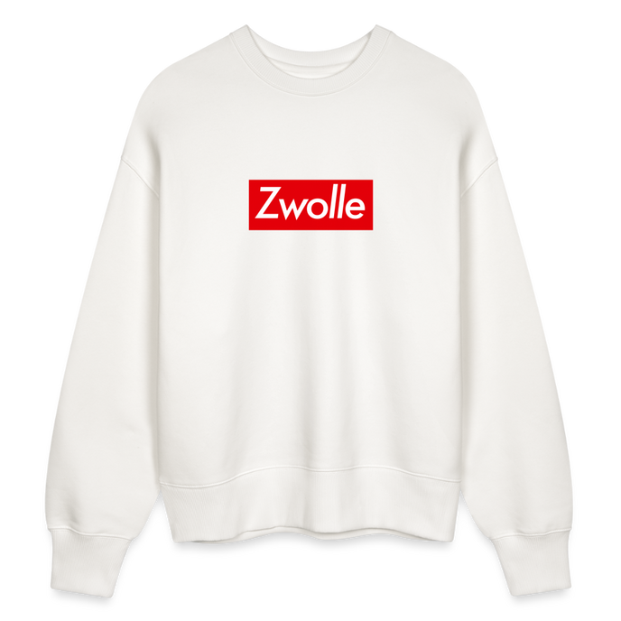 Zwolle trui. Uniseks oversize bio-sweater. - OFF WHITE