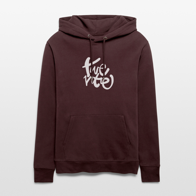 Witte letters Twente trui. Uniseks bio-hoodie. - maroon