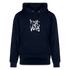 Witte letters Heerenveen trui. Uniseks bio-hoodie. - marine