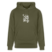 Witte letters Sittard trui. Uniseks bio-hoodie. - kakigroen