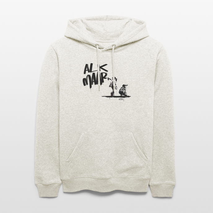 Boefjes Alkmaar. Uniseks bio-hoodie. - beige gemêleerd