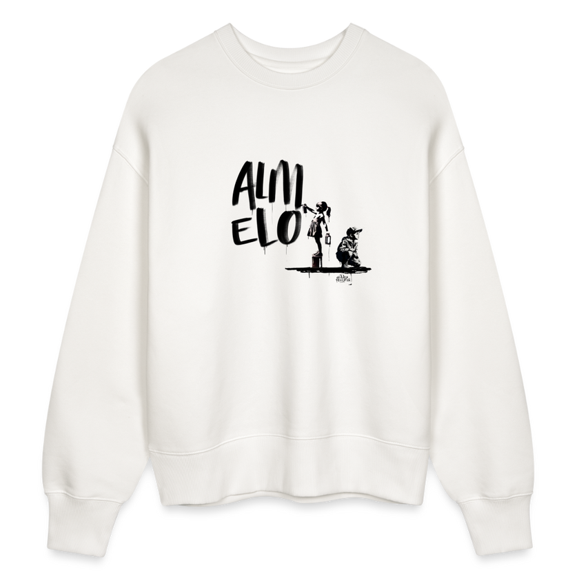 Boefjes Almelo. Uniseks oversize bio-sweater. - OFF WHITE