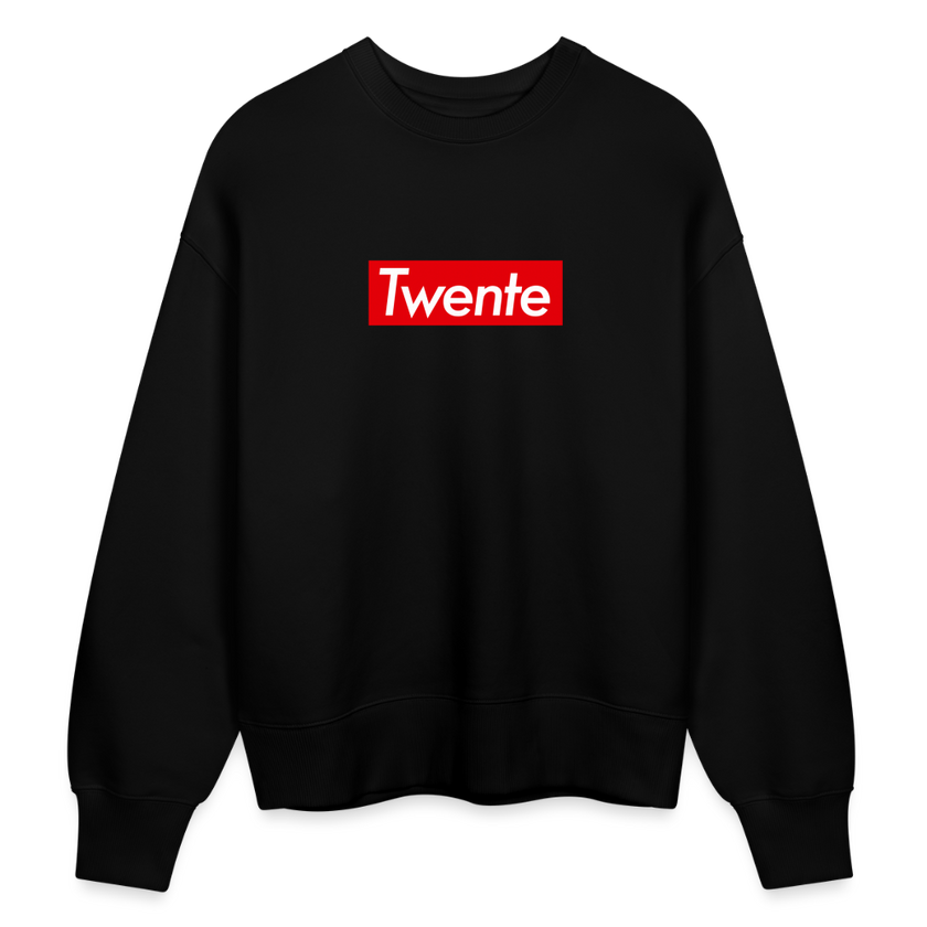 Twente trui. Uniseks oversize bio-sweater. - zwart