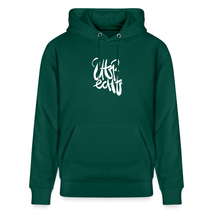 Witte letters Utrecht trui. Uniseks bio-hoodie. - forest