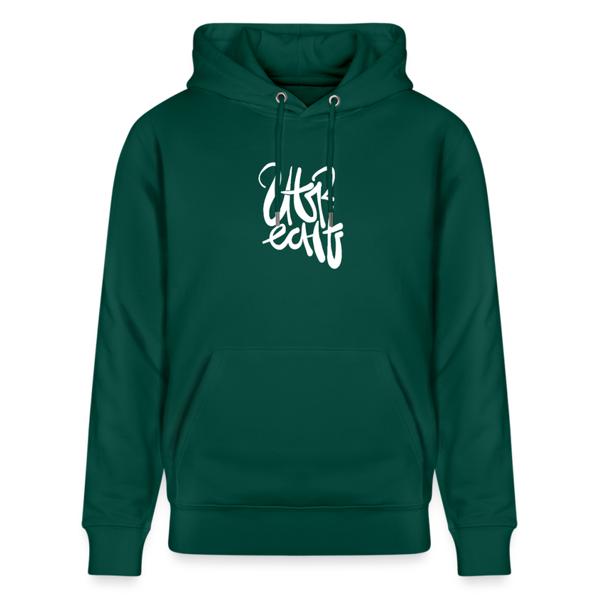 Witte letters Utrecht trui. Uniseks bio-hoodie. - forest