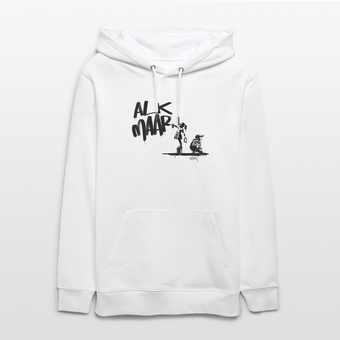 Boefjes Alkmaar. Uniseks bio-hoodie. - wit