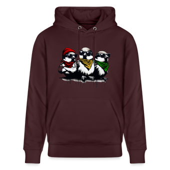 Three bad #ass little birds, bob Marley Amsterdam Uniseks bio-hoodie - maroon