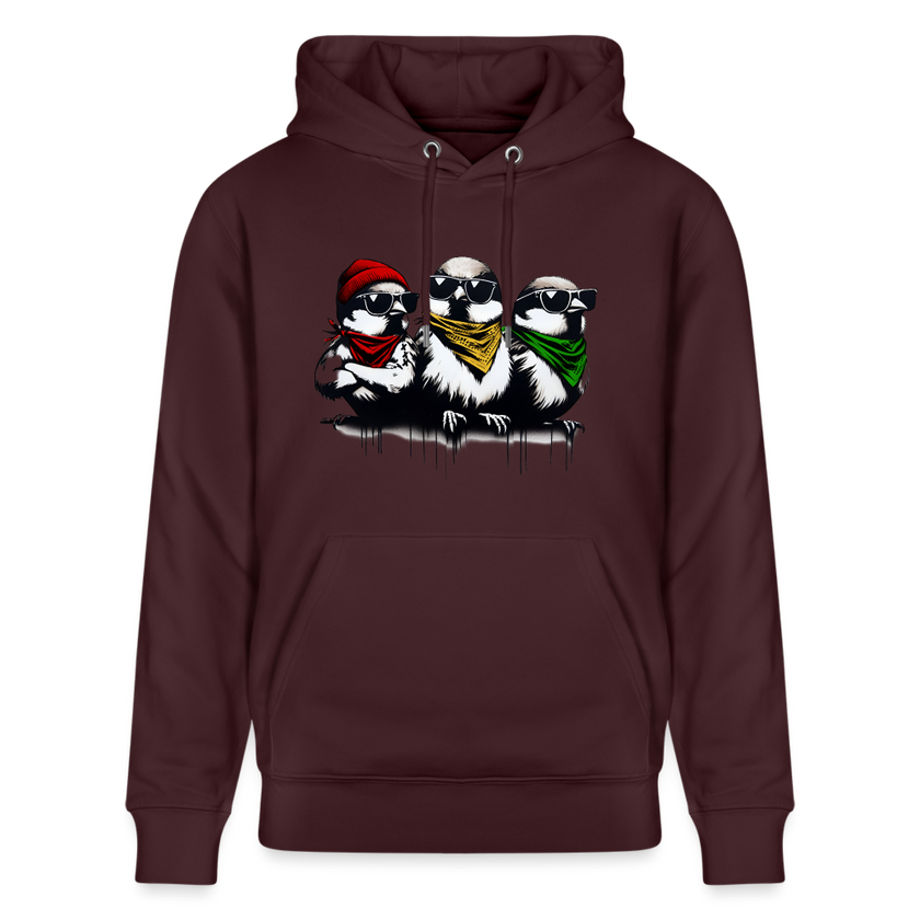 Three bad #ass little birds, bob Marley Amsterdam Uniseks bio-hoodie - maroon