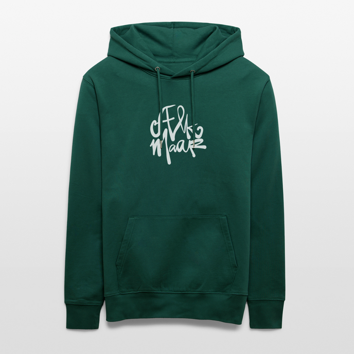 Witte letters Alkmaar trui. Uniseks bio-hoodie. - forest