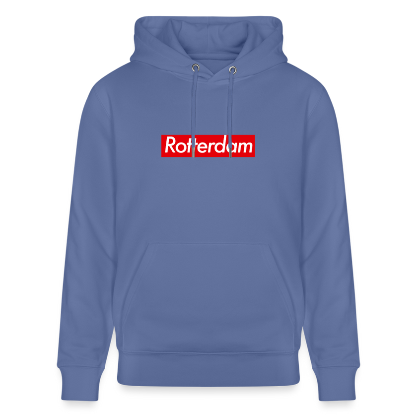 Rotterdam hoodie. Uniseks bio-hoodie. - blauw