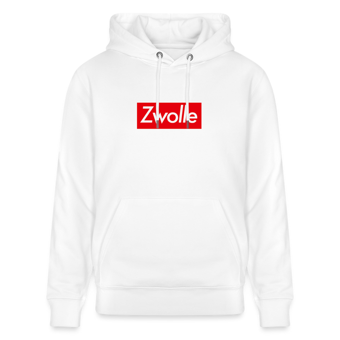 Zwolle hoodie. Uniseks bio-hoodie. - wit