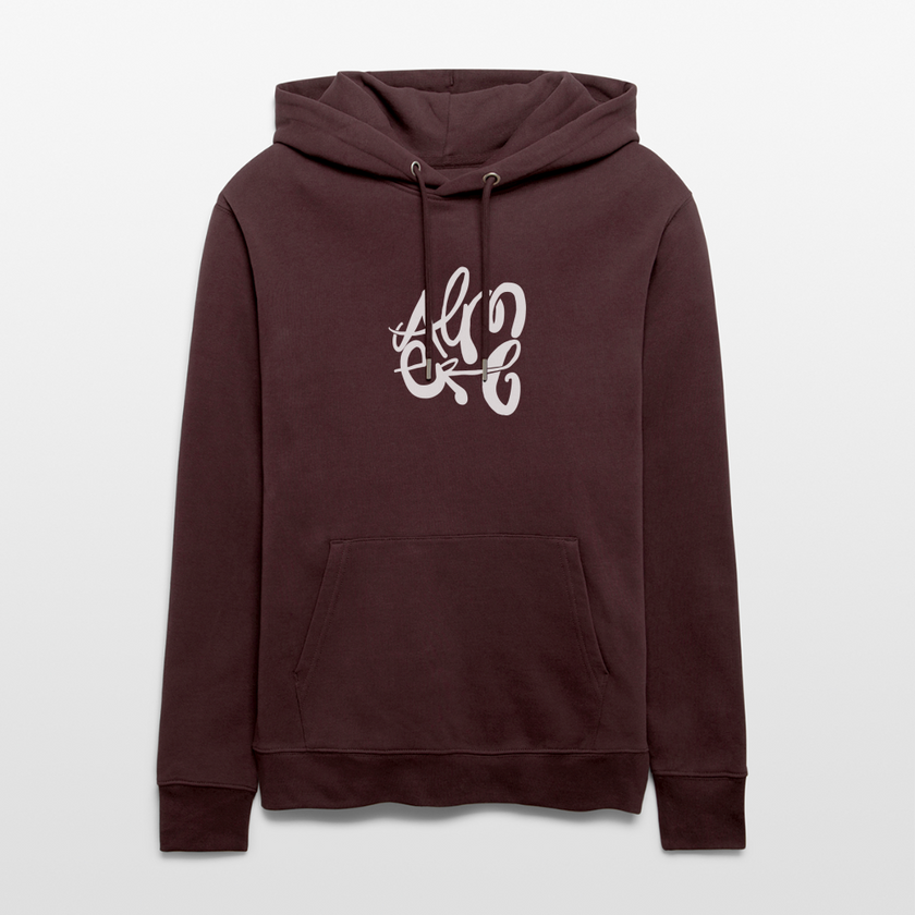 Witte letters Almere trui. Uniseks bio-hoodie. - maroon