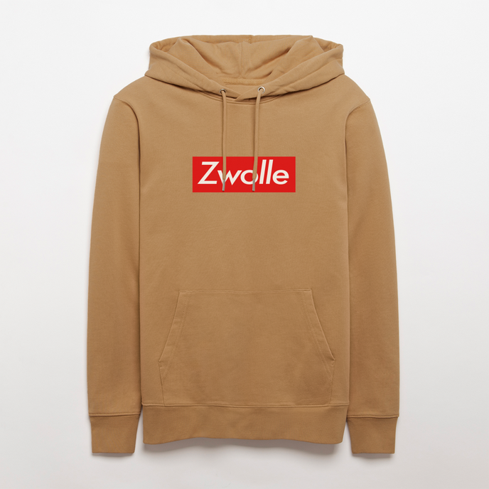 Zwolle hoodie. Uniseks bio-hoodie. - Latte