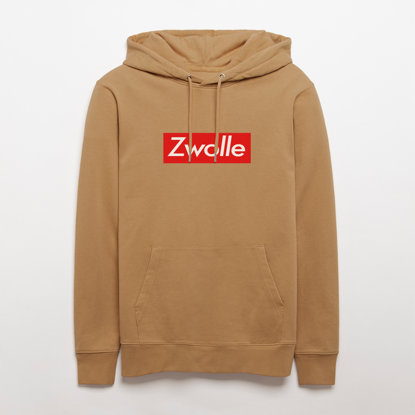 Zwolle hoodie. Uniseks bio-hoodie. - Latte