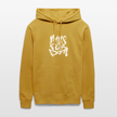 Witte letters Amsterdam trui. Uniseks bio-hoodie. - oker