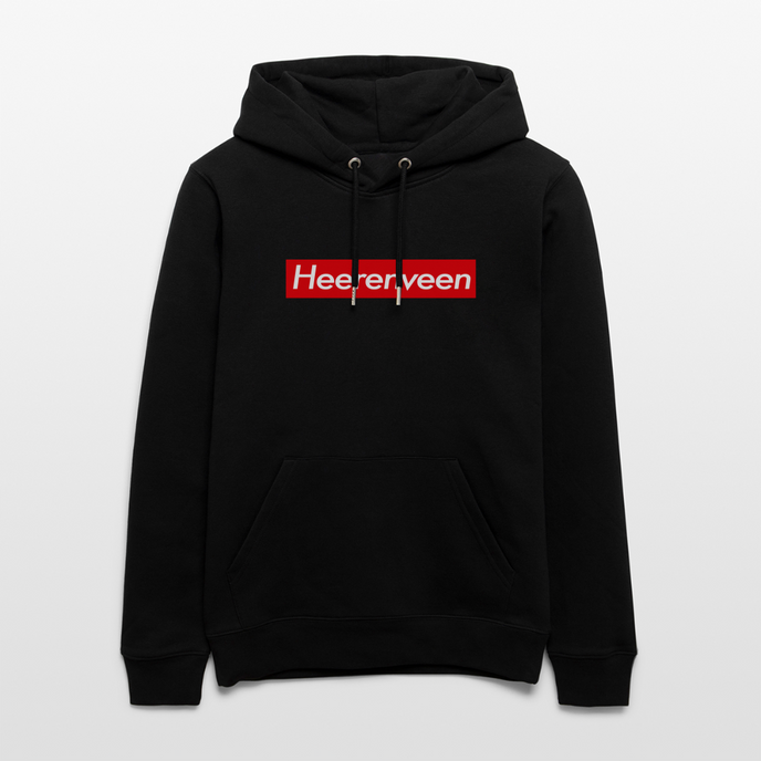 Heerenveen hoodie. Uniseks bio-hoodie. - zwart