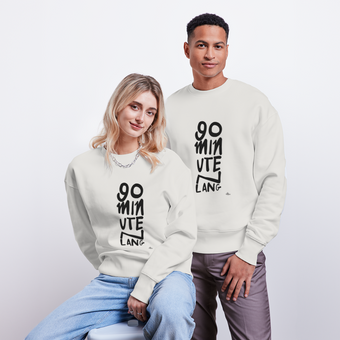 90 minuten lang. Trui Unisex Oversize Organic Sweatshirt - OFF WHITE