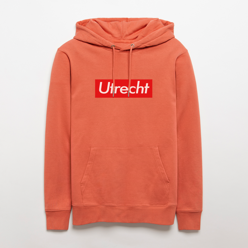 Utrecht hoodie. Uniseks bio-hoodie. - lichtrood