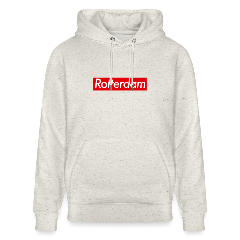 Rotterdam hoodie. Uniseks bio-hoodie. - beige gemêleerd