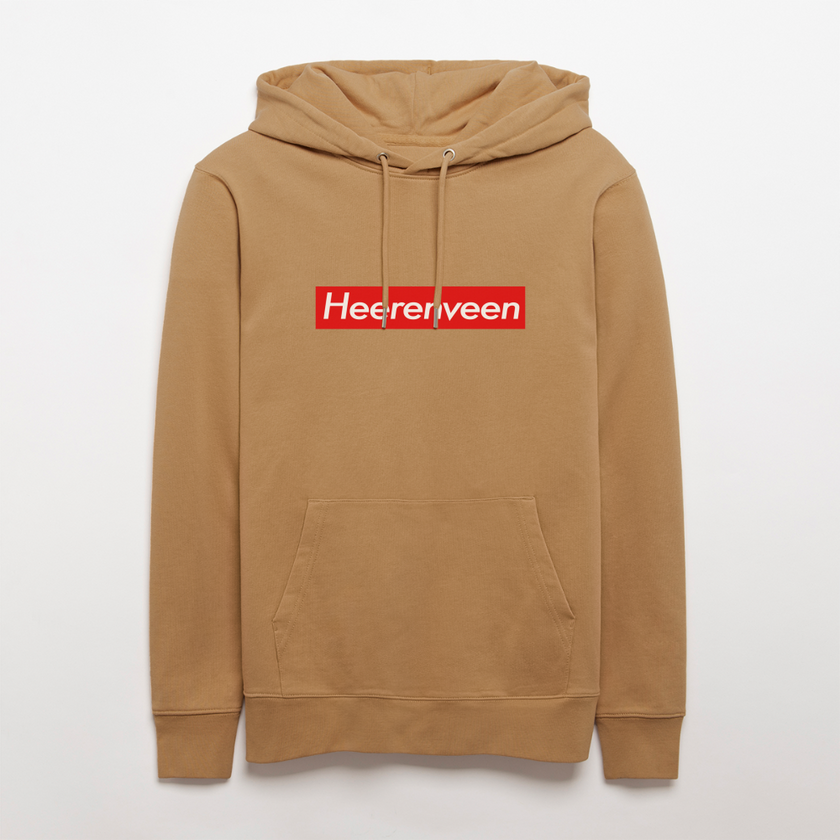 Heerenveen hoodie. Uniseks bio-hoodie. - Latte