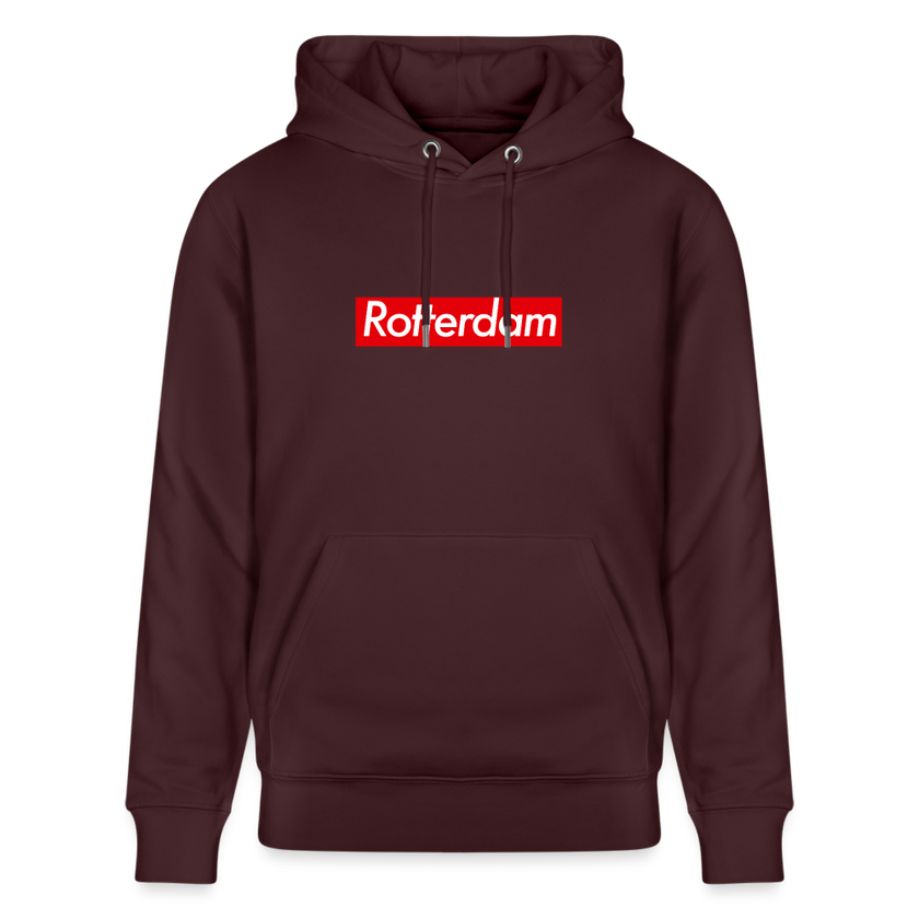 Rotterdam hoodie. Uniseks bio-hoodie. - maroon