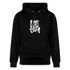 Witte letters Amsterdam trui. Uniseks bio-hoodie. - zwart