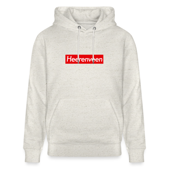 Heerenveen hoodie. Uniseks bio-hoodie. - beige gemêleerd