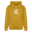 Witte letters Almere trui. Uniseks bio-hoodie. - oker