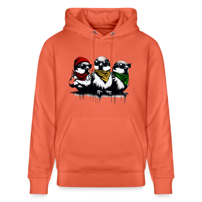 Three bad #ass little birds, bob Marley Amsterdam Uniseks bio-hoodie - lichtrood