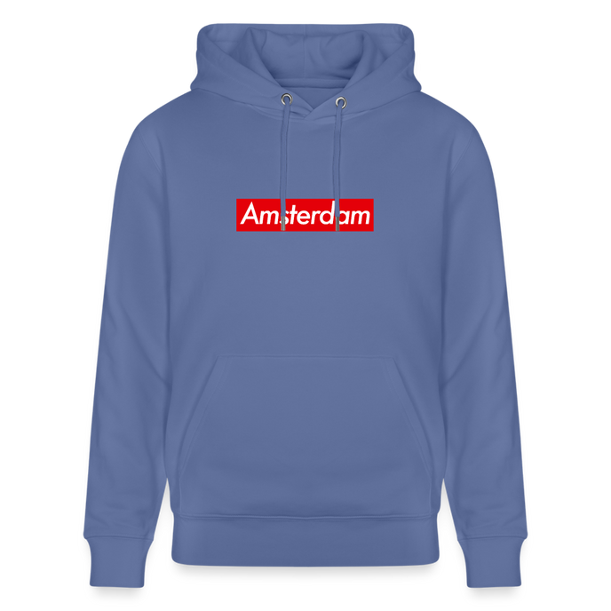 Amsterdam hoodie. Uniseks bio-hoodie. - blauw