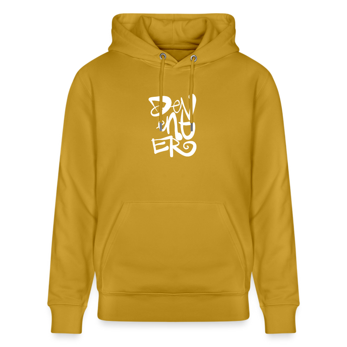 Witte letters Deventer trui. Uniseks bio-hoodie. - oker