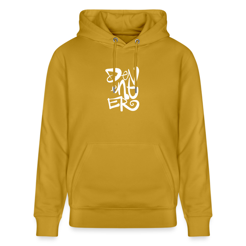 Witte letters Deventer trui. Uniseks bio-hoodie. - oker