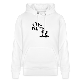 Boefjes Utrecht. Uniseks bio-hoodie. - wit