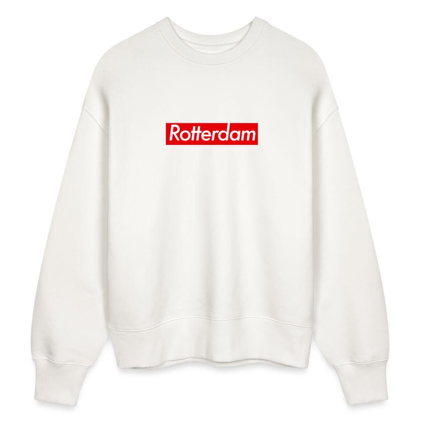 Rotterdam trui. Uniseks oversize bio-sweater. - OFF WHITE