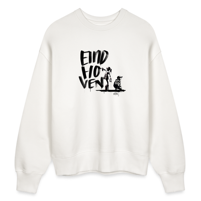 Boefjes Eindhoven. Uniseks oversize bio-sweater. - OFF WHITE