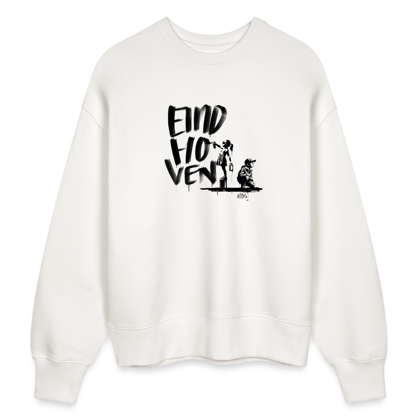 Boefjes Eindhoven. Uniseks oversize bio-sweater. - OFF WHITE