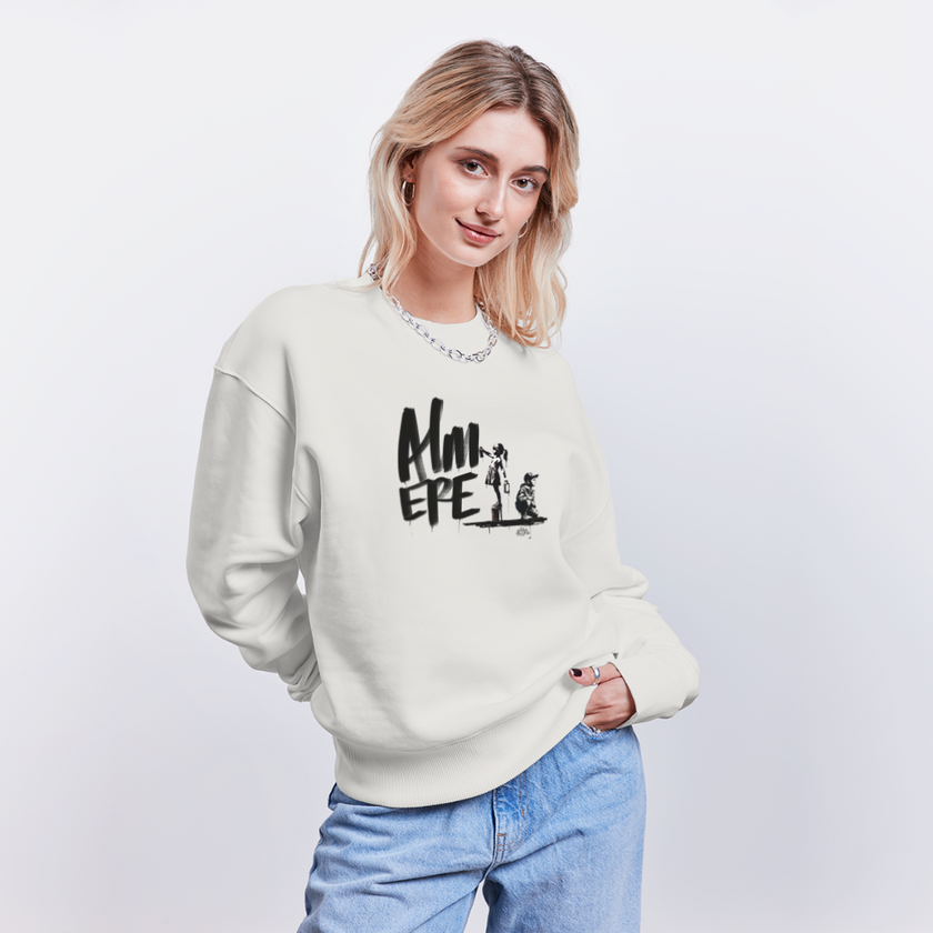 Boefjes-Almere. Uniseks-Oversize-bio-sweater. - OFF WHITE