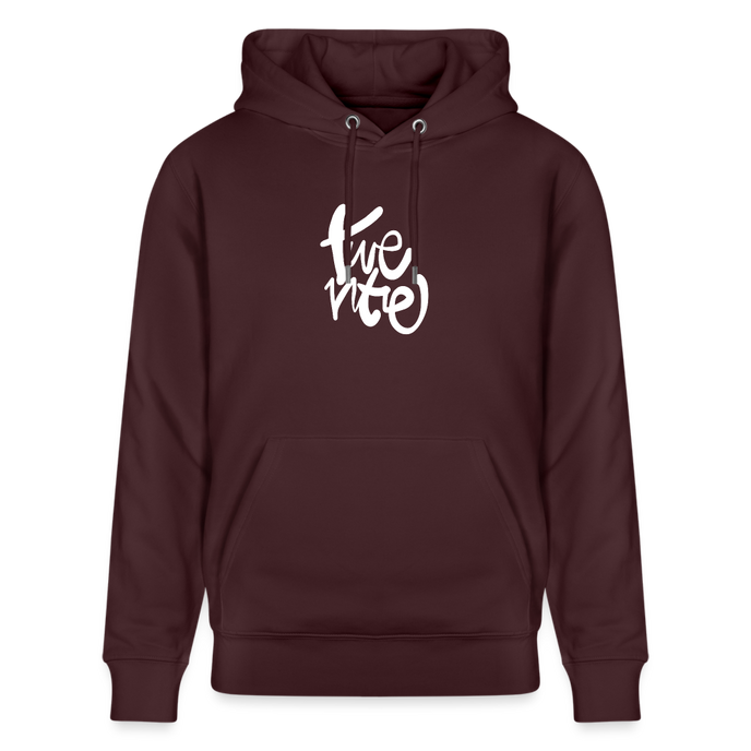 Witte letters Twente trui. Uniseks bio-hoodie. - maroon