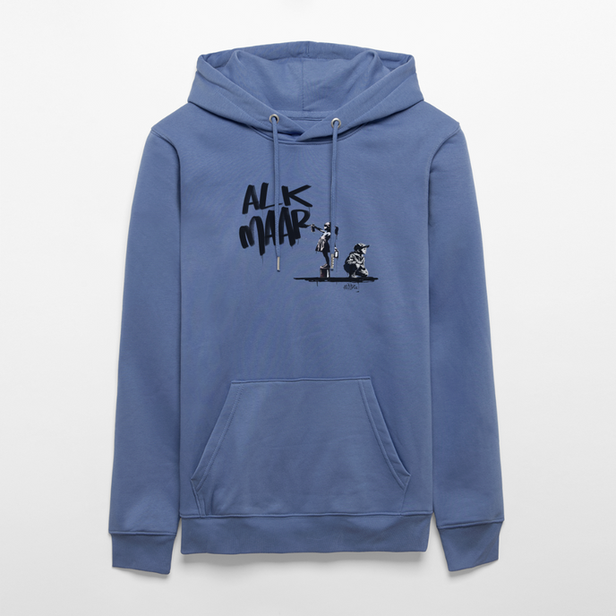 Boefjes Alkmaar. Uniseks bio-hoodie. - blauw