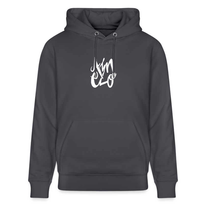 Witte letters Almelo trui. Uniseks bio-hoodie. - indigo