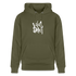 Witte letters Volendam hoodie. Uniseks bio-hoodie. - kakigroen