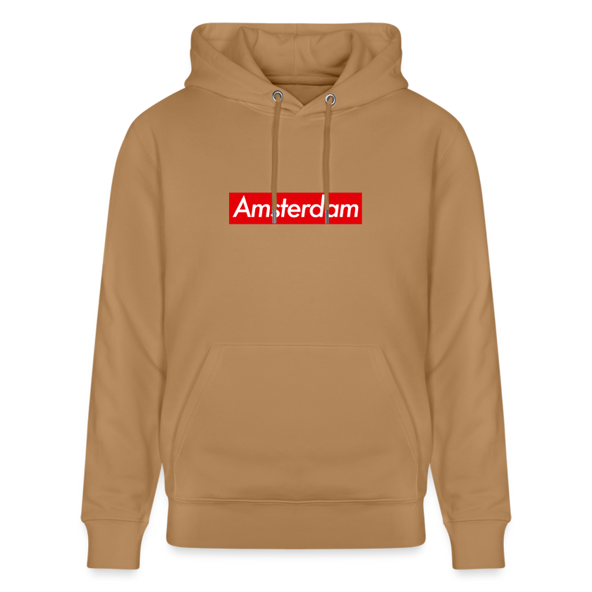 Amsterdam hoodie. Uniseks bio-hoodie. - Latte