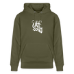 Witte letters Utrecht trui. Uniseks bio-hoodie. - kakigroen