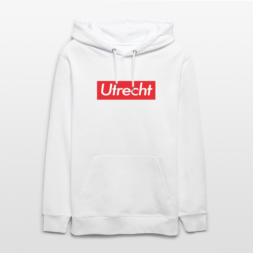 Utrecht hoodie. Uniseks bio-hoodie. - wit