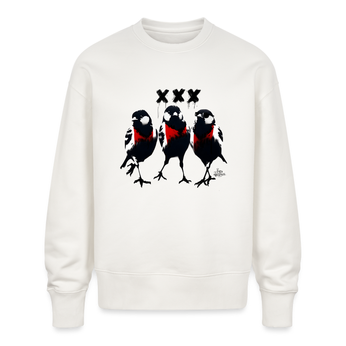 Three cool little birds Amsterdam Uniseks oversize bio-sweater - OFF WHITE