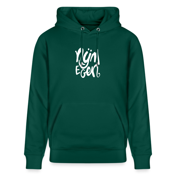 Witte letters Nijmegan trui. Uniseks bio-hoodie. - forest