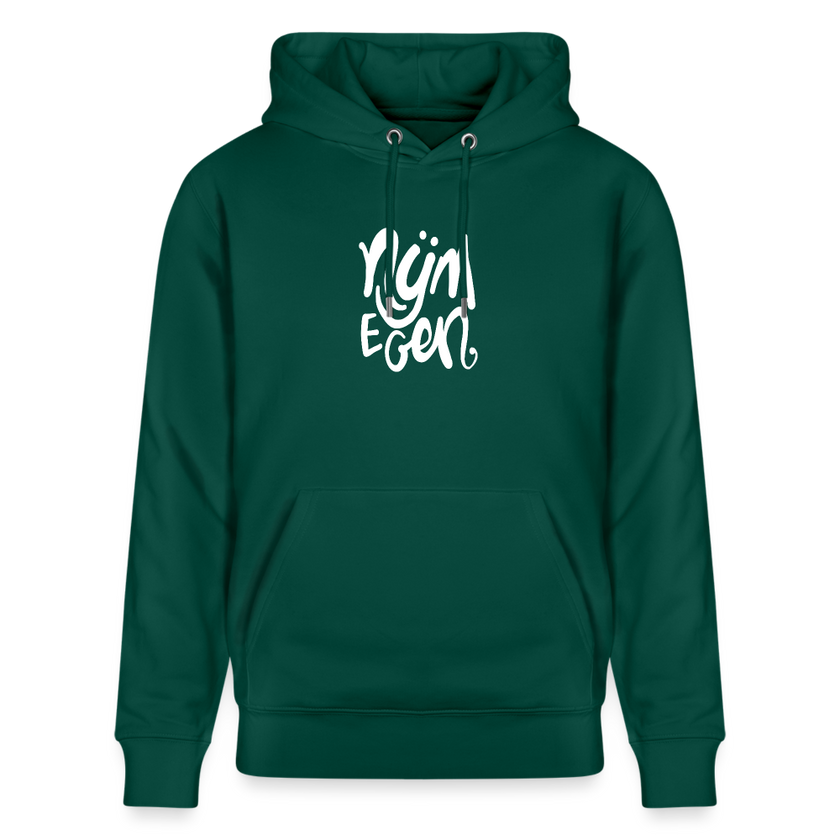 Witte letters Nijmegan trui. Uniseks bio-hoodie. - forest