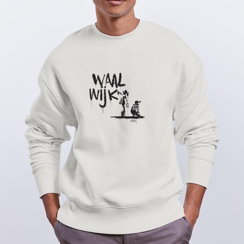 Boefjes Waalwijk. Uniseks oversize bio-sweater. - OFF WHITE