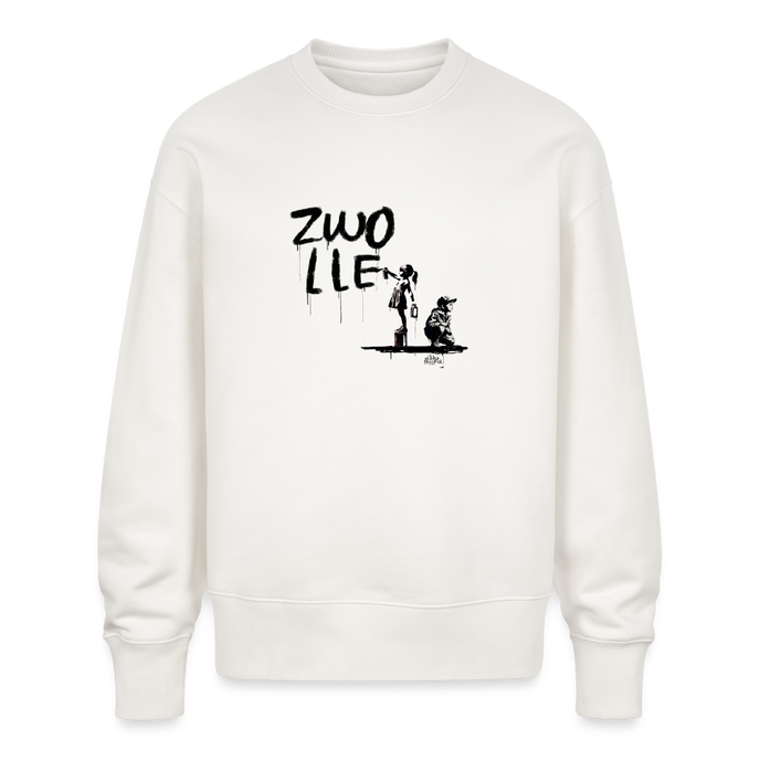 Boefjes zwolle. Uniseks oversize bio-sweater. - OFF WHITE