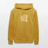 Witte letters Almere trui. Uniseks bio-hoodie. - oker